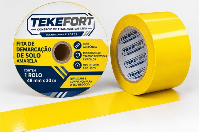 Fita de demarcação de solo amarela